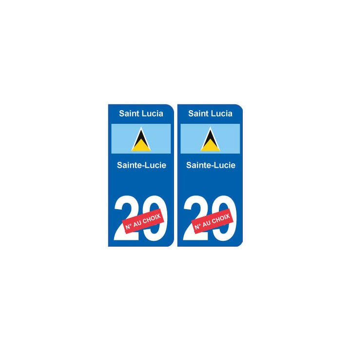 Sainte-Lucie Saint Lucia sticker numéro département au choix autocollant plaque immatriculation auto