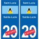 Sainte-Lucie Saint Lucia sticker numéro département au choix autocollant plaque immatriculation auto