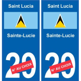 Sainte-Lucie Saint Lucia sticker numéro département au choix autocollant plaque immatriculation auto