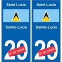 Sainte-Lucie Saint Lucia sticker numéro département au choix autocollant plaque immatriculation auto