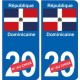 République Dominicaine sticker numéro département au choix autocollant plaque immatriculation auto
