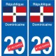 Dominikanische republik sticker nummer abteilung nach wahl-aufkleber-plakette-kennzeichen-auto