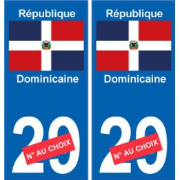République Dominicaine sticker numéro département au choix autocollant plaque immatriculation auto