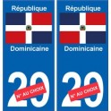 République Dominicaine sticker numéro département au choix autocollant plaque immatriculation auto