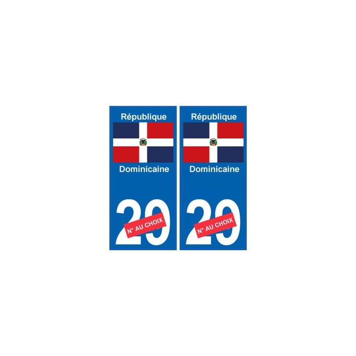 République Dominicaine sticker numéro département au choix autocollant plaque immatriculation auto