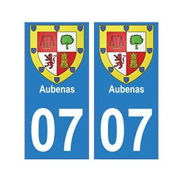 07 Aubenas ville autocollant plaque