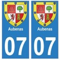 07 Aubenas ville autocollant plaque