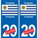 Uruguay sticker numéro département au choix autocollant plaque immatriculation auto