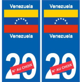 Venezuela sticker numéro département au choix autocollant plaque immatriculation auto