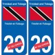 Trinité-et-Tobago Trinidad and Tobago sticker numéro département au choix autocollant plaque immatriculation auto