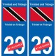 Trinidad und Tobago trinidad und Tobago Trinidad and Tobago aufkleber-nummer abteilung nach wahl-aufkleber-plakette-kennzeichen-