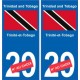 Trinité-et-Tobago Trinidad and Tobago sticker numéro département au choix autocollant plaque immatriculation auto