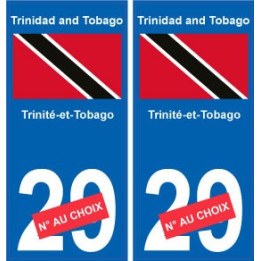 Trinité-et-Tobago Trinidad and Tobago sticker numéro département au choix autocollant plaque immatriculation auto
