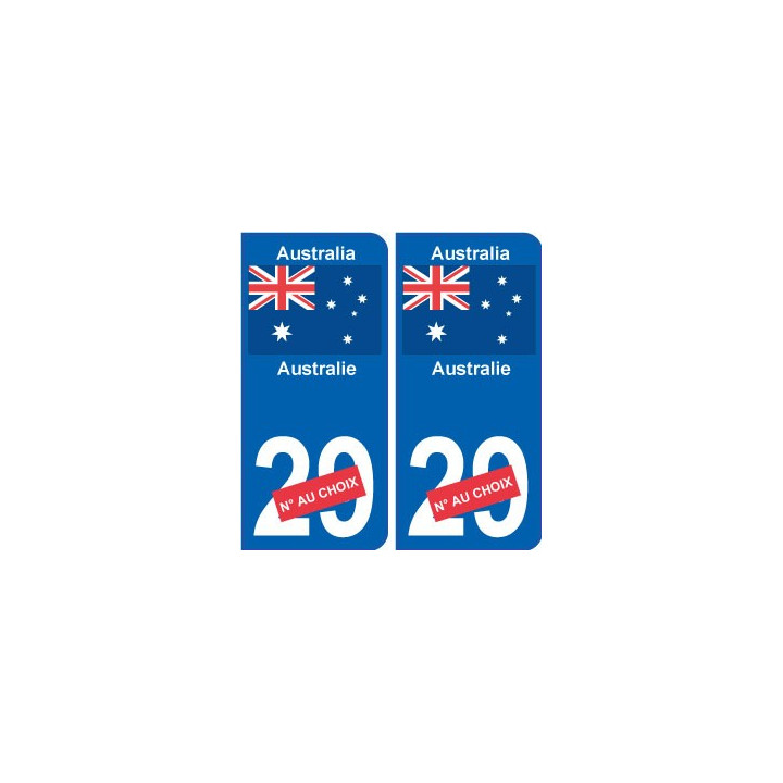 Australie Australia sticker numéro département au choix autocollant plaque immatriculation auto