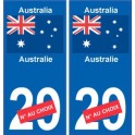 Australie Australia sticker numéro département au choix autocollant plaque immatriculation auto