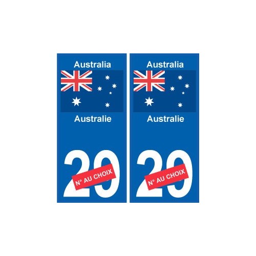 Australie Australia sticker numéro département au choix autocollant plaque immatriculation auto