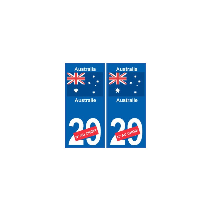 Australie Australia sticker numéro département au choix autocollant plaque immatriculation auto