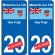 Iles Fidji Matanitu ko Viti sticker numéro département au choix autocollant plaque immatriculation auto