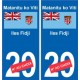 Iles Fidji Matanitu ko Viti sticker numéro département au choix autocollant plaque immatriculation auto