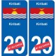 Kiribati sticker numéro département au choix autocollant plaque immatriculation auto