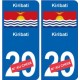 Kiribati sticker numéro département au choix autocollant plaque immatriculation auto
