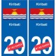 Kiribati sticker numéro département au choix autocollant plaque immatriculation auto