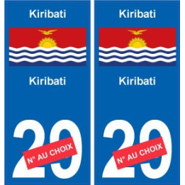 Kiribati sticker numéro département au choix autocollant plaque immatriculation auto
