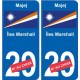 Iles Marshall Majeļ sticker numéro département au choix autocollant plaque immatriculation auto