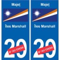 Iles Marshall Majeļ sticker numéro département au choix autocollant plaque immatriculation auto