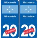Micronésie Micronesia sticker numéro département au choix autocollant plaque immatriculation auto