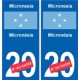 Micronésie Micronesia sticker numéro département au choix autocollant plaque immatriculation auto