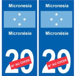 Micronésie Micronesia sticker numéro département au choix autocollant plaque immatriculation auto