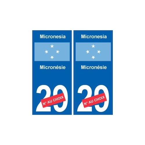 Micronésie Micronesia sticker numéro département au choix autocollant plaque immatriculation auto