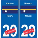 Naoero Nauru sticker numéro département au choix autocollant plaque immatriculation auto