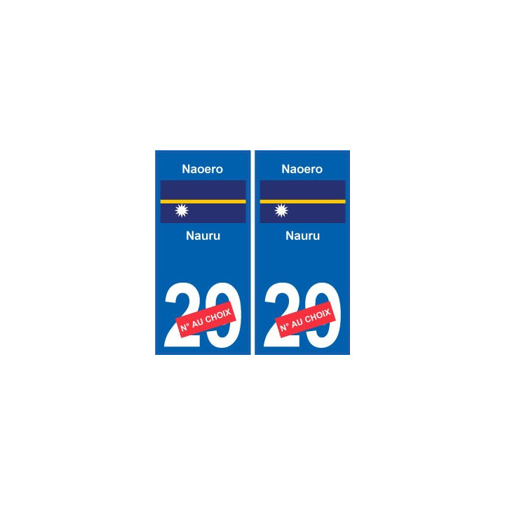 Naoero Nauru sticker numéro département au choix autocollant plaque immatriculation auto