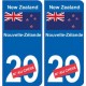 Nouvelle-Zélande New Zealand sticker numéro département au choix autocollant plaque immatriculation auto