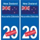 Nouvelle-Zélande New Zealand sticker numéro département au choix autocollant plaque immatriculation auto