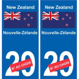 Nouvelle-Zélande New Zealand sticker numéro département au choix autocollant plaque immatriculation auto