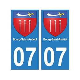 07 Bourg-Saint-Andéol ville autocollant plaque