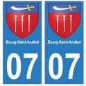 07 Bourg-Saint-Andéol città adesivo piastra