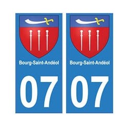 07 Bourg-Saint-Andéol ville autocollant plaque