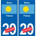 Belau Palaos sticker numéro département au choix autocollant plaque immatriculation auto