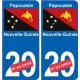 Papouasie-Nouvelle-Guinée sticker numéro département au choix autocollant plaque immatriculation auto