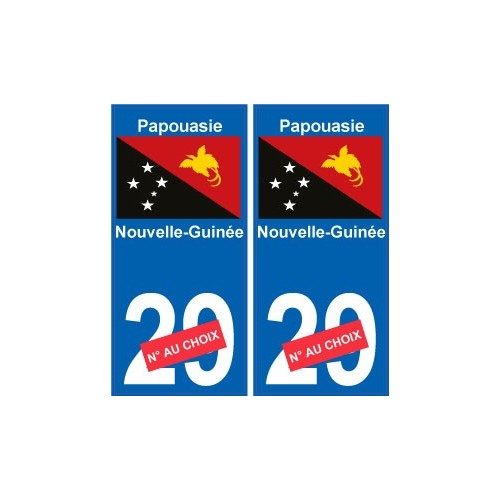 Papouasie-Nouvelle-Guinée sticker numéro département au choix autocollant plaque immatriculation auto