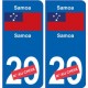 Samoa sticker numéro département au choix autocollant plaque immatriculation auto