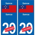 Samoa sticker numéro département au choix autocollant plaque immatriculation auto