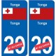 Tonga sticker numéro département au choix autocollant plaque immatriculation auto