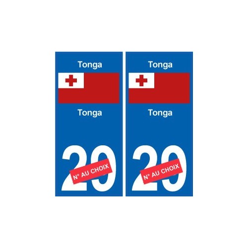 Tonga sticker numéro département au choix autocollant plaque immatriculation auto