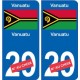 Vanuatu sticker numéro département au choix autocollant plaque immatriculation auto