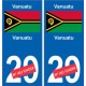 Vanuatu sticker numéro département au choix autocollant plaque immatriculation auto